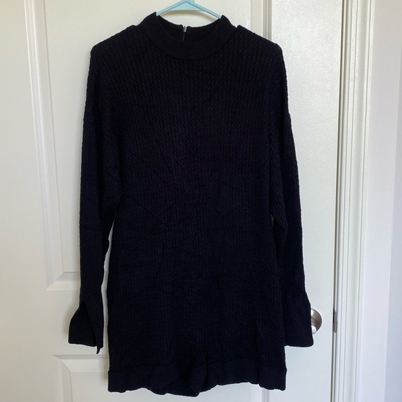 Weworewhat Mock Neck Sweater Romper Size M Black - Picture 3 of 8